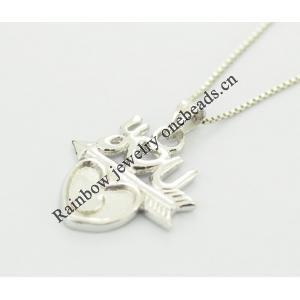 Sterling Silver Pendants platina plating, 29x20mm, Sold by PC