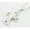 Sterling Silver Pendants platina plating, Cross 30x17mm, Sold by PC