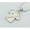 Sterling Silver Pendants platina plating, Clothes 24x19mm, Sold by PC