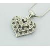 Sterling Silver Pendants platina plating, Heart 21x16mm, Sold by PC