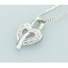 Sterling Silver Pendants platina plating, 16x10mm, Sold by PC