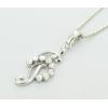 Sterling Silver Pendants platina plating, 23x9mm, Sold by PC