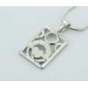 Sterling Silver Pendants platina plating, 22x11mm, Sold by PC