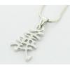Sterling Silver Pendants platina plating, 24x14mm, Sold by PC