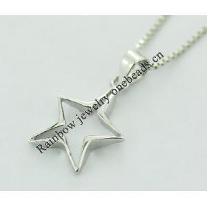 Sterling Silver Pendants platina plating, 21x11mm, Sold by PC