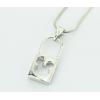 Sterling Silver Pendants platina plating, 27x10mm, Sold by PC