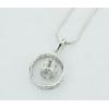 Sterling Silver Pendants platina plating, 25x16mm, Sold by PC