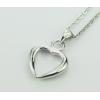 Sterling Silver Pendants platina plating, Hollow Heart 23x16mm, Sold by PC