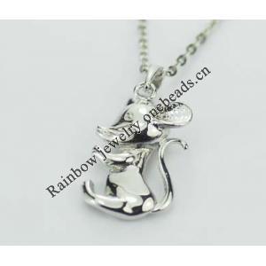 Sterling Silver Pendants platina plating, Animal 24x19mm, Sold by PC