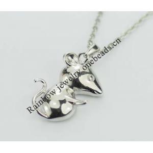 Sterling Silver Pendants platina plating, Animal 24x19mm, Sold by PC