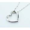 Sterling Silver Pendants platina plating, Hollow Heart19x20mm, Sold by PC