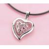 Sterling Silver Pendants platina plating, Heart 26x18mm, Sold by PC