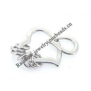 Sterling Silver Pendants platina plating, 27x19.5mm, Sold by PC