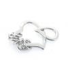 Sterling Silver Pendants platina plating, 27x19.5mm, Sold by PC