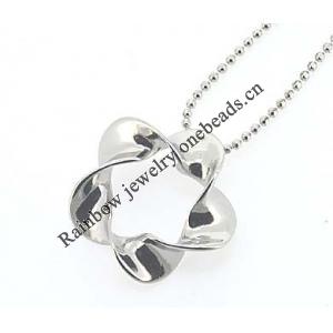 Sterling Silver Pendants platina plating, 16x16mm, Sold by PC
