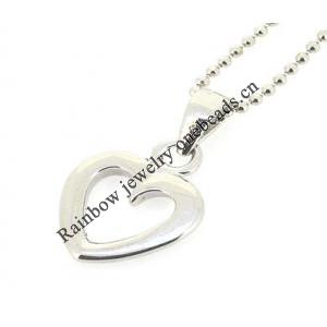 Sterling Silver Pendants platina plating, 16x10mm, Sold by PC