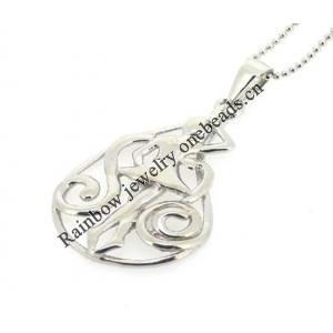 Sterling Silver Pendants platina plating, 32x17mm, Sold by PC