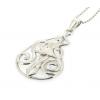 Sterling Silver Pendants platina plating, 32x17mm, Sold by PC