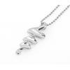 Sterling Silver Pendants platina plating, 20x8.3mm, Sold by PC