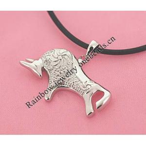 Sterling Silver Pendants platina plating, 33x26mm, Sold by PC