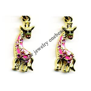 Zinc Alloy Enamel Jewelry Findings, Christmas Charm/Pendant, Wapiti  10mm-20mm, Sold by Group 