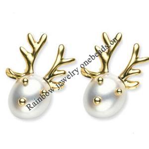 Zinc Alloy Enamel Jewelry Findings, Christmas Charm/Pendant, Wapiti  10mm-20mm, Sold by Group 