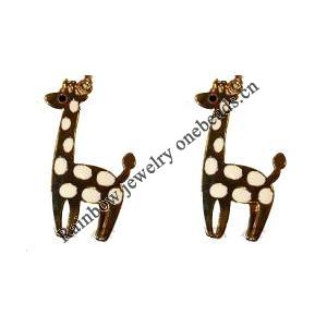 Zinc Alloy Enamel Jewelry Findings, Christmas Charm/Pendant, Wapiti  10mm-20mm, Sold by Group