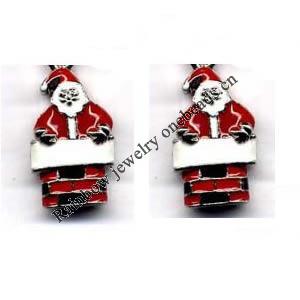 Zinc Alloy Enamel Jewelry Findings, Christmas Charm/Pendant, Santa 10mm-20mm, Sold by Group 