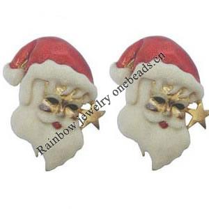 Zinc Alloy Enamel Jewelry Findings, Christmas Charm/Pendant, Santa 10mm-20mm, Sold by Group 