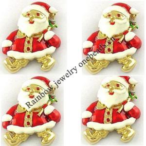 Zinc Alloy Enamel Jewelry Findings, Christmas Charm/Pendant, Santa 10mm-20mm, Sold by Group 