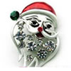 Zinc Alloy Enamel Jewelry Findings, Christmas Charm/Pendant, Santa about 30mm, Sold by PC 