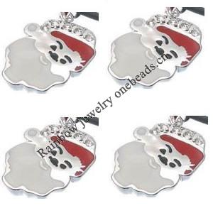 Zinc Alloy Enamel Jewelry Findings, Christmas Charm/Pendant, Santa 10mm-20mm, Sold by Group 