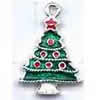 Zinc Alloy Enamel Jewelry Findings, Christmas Charm/Pendant, Christmas tree 10mm-20mm, Sold by Group 