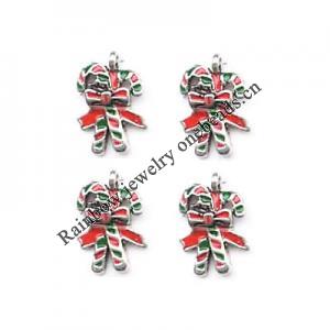 Zinc Alloy Enamel Jewelry Findings, Christmas Charm/Pendant, Christmas flowers 10mm-20mm, Sold by Group 