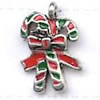 Zinc Alloy Enamel Jewelry Findings, Christmas Charm/Pendant, Christmas flowers 10mm-20mm, Sold by Group 