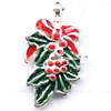 Zinc Alloy Enamel Jewelry Findings, Christmas Charm/Pendant, Christmas flowers 10mm-20mm, Sold by Group 