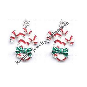 Zinc Alloy Enamel Jewelry Findings, Christmas Charm/Pendant, Christmas flowers 10mm-20mm, Sold by Group 