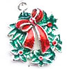 Zinc Alloy Enamel Jewelry Findings, Christmas Charm/Pendant, Christmas flowers 10mm-20mm, Sold by Group 