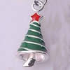 Zinc Alloy Enamel Jewelry Findings, Christmas Charm/Pendant, Christmas tree 10mm-20mm, Sold by Group 