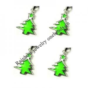 Zinc Alloy Enamel Jewelry Findings, Christmas Charm/Pendant, Christmas tree 10mm-20mm, Sold by Group 