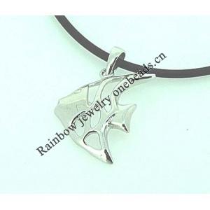 Sterling Silver Pendants platina plating, 27x23mm, Sold by PC