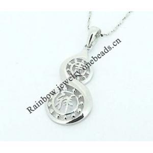 Sterling Silver Pendants platina plating, 30x13.5mm, Sold by PC