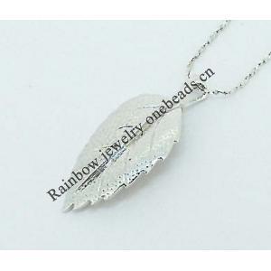 Sterling Silver Pendants platina plating, 29x13mm, Sold by PC
