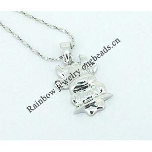 Sterling Silver Pendants platina plating, 20x11mm, Sold by PC