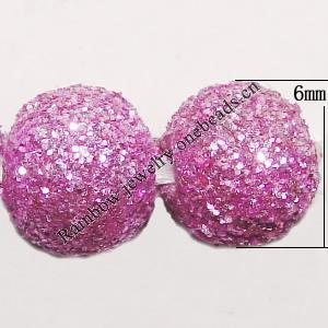 Colorful Acrylic Beads，Round 6mm Hole:1mm Sold by Bag