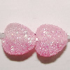 Colorful Acrylic Beads，Heart 7mm Hole:1mm Sold by Bag