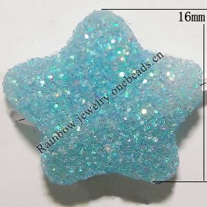 Colorful Acrylic Beads，Star 16mm Hole:1mm Sold by Bag