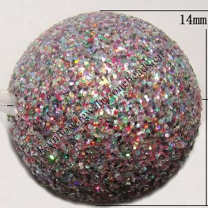 Colorful Acrylic Beads，Round 14mm Hole:2.5mm Sold by Bag