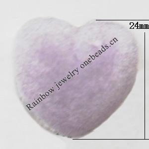  Villiform Acrylic Beads, Heart 24mm, Sold by Bag