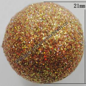 Colorful Acrylic Beads，Round 21mm Sold by Bag